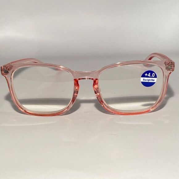 1135 Colette 4.0 Clear  Pink Reading Glasses Soft Butterfly Style Readers NWT - Picture 3 of 9